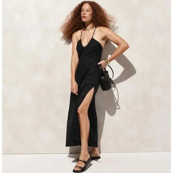 J. Crew Cross Back Beach Dress Linen Cotton Blend White Size L NWT - Picture 2 of 9